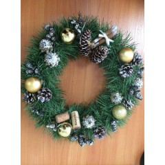 Рождественский новогодний еловый венок 30 см