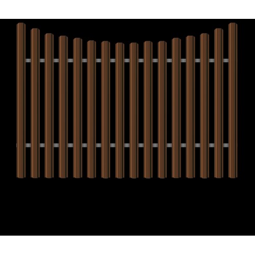Металлический штакетник трапециевидный узкий 100 мм RAL 8011 орехово-коричневый