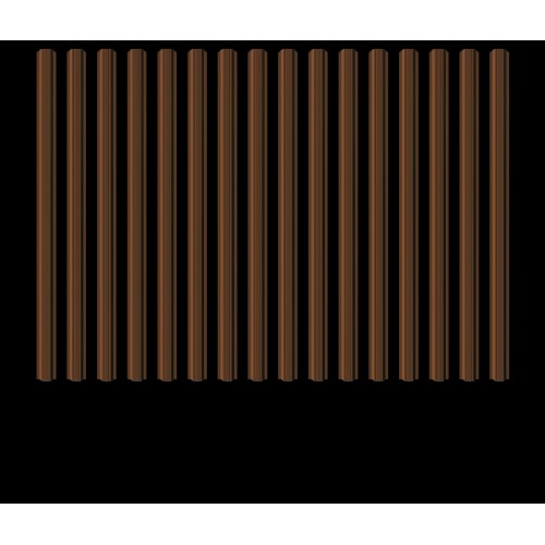 Металлический штакетник трапециевидный узкий 100 мм RAL 8019 серо-коричневый