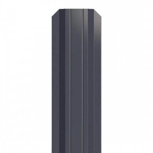 Металлический штакетник трапециевидный узкий 100 мм RAL 7024 серый графит