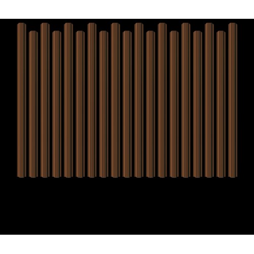 Металлический штакетник трапециевидный широкий 120 мм RAL 8019 серо-коричневый