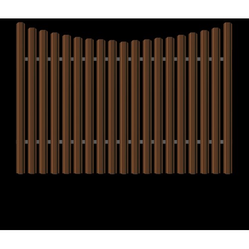 Металлический штакетник трапециевидный широкий 120 мм RAL 8019 серо-коричневый