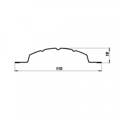 Металлический штакетник полукруглый 110 мм RAL 5021 морская волна