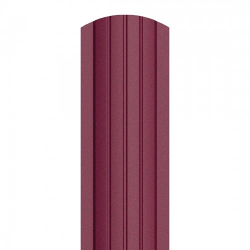 Металлический штакетник полукруглый 110 мм Printech Бархатное вино Матовый