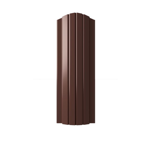 Металлический штакетник полукруглый 110 мм Двусторонний RAL 8017 шоколад