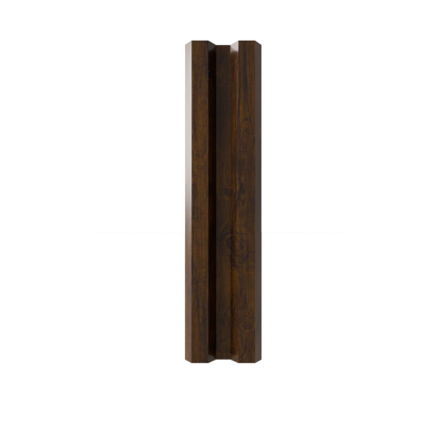 Металлический штакетник 75 мм Темное дерево 