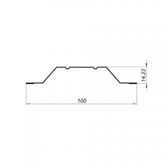 Металлический штакетник трапециевидный узкий 100 мм Printech Двусторонний Светлый орех