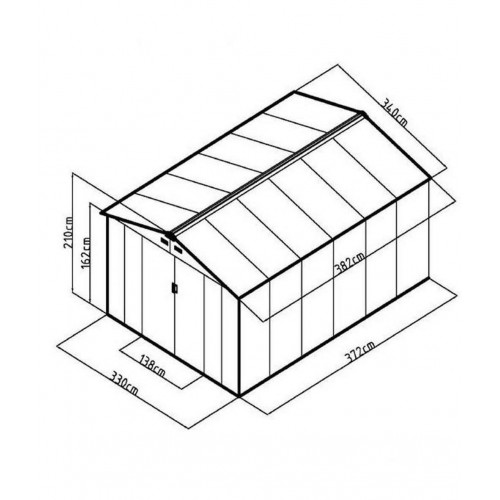 Хозблок Greenstorage Арчер G 330 х 372 х 210  12,27 кв.м серый с беж.кантом