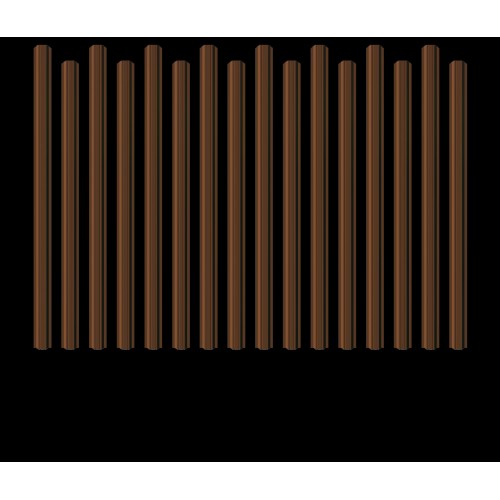 Металлический штакетник трапециевидный узкий 100 мм Бархатный шоколад Матовый